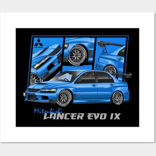 Mitsubishi Lancer Evolution evo 9, IX, JDM Car Posters and Art